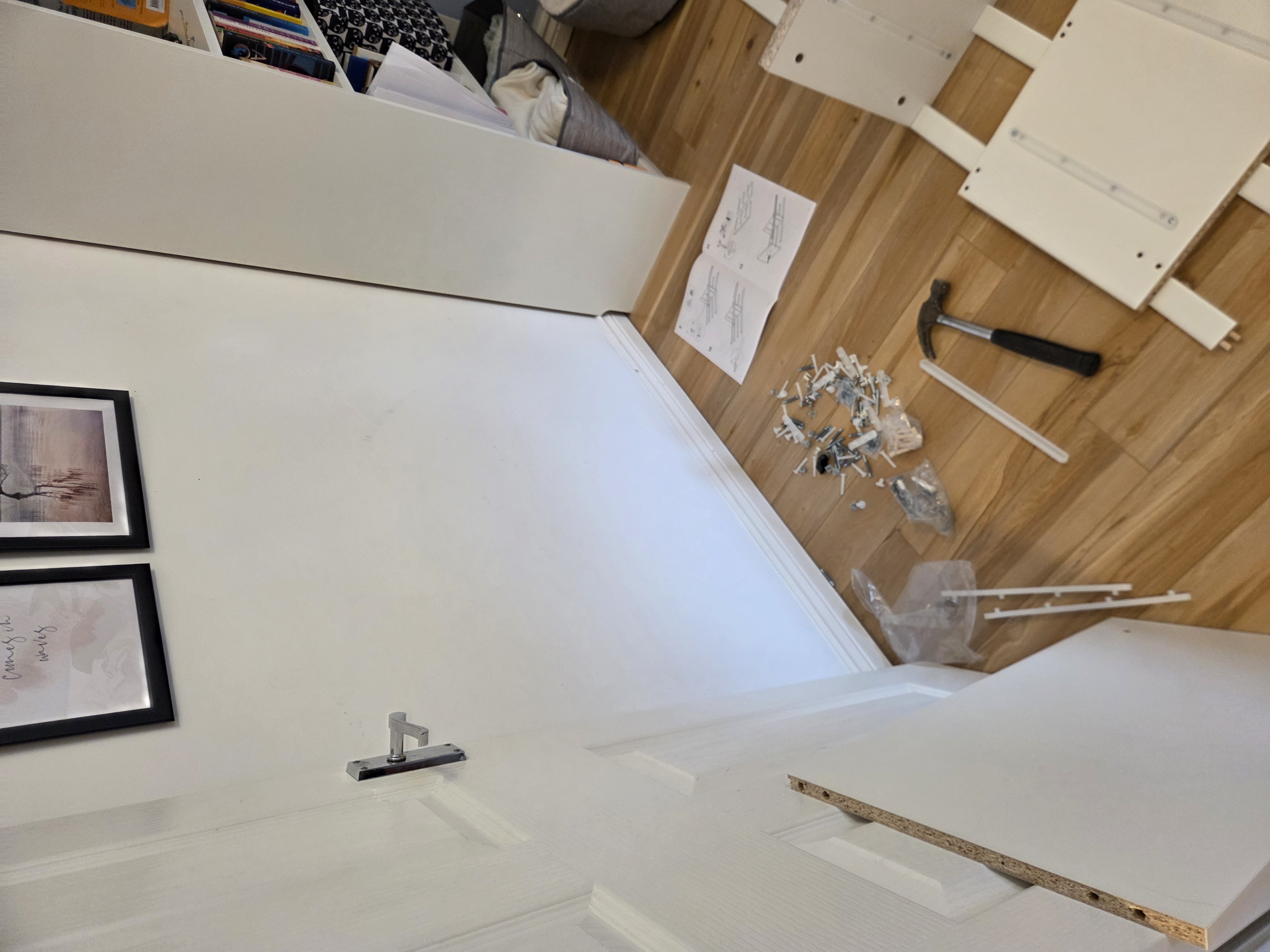 Bedroom before dresser assembly